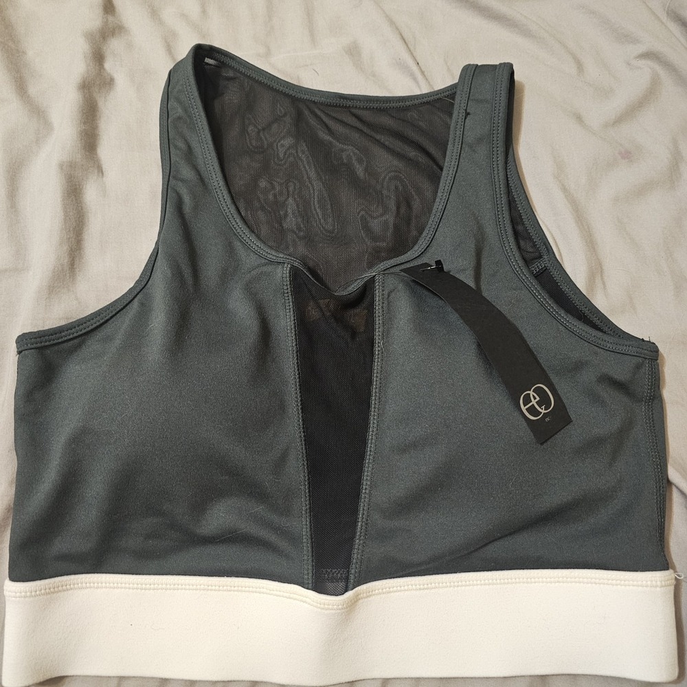 Mono B Sage Green Mesh Sports Bra Large